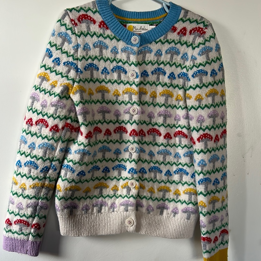 mini boden mushroom cardigan